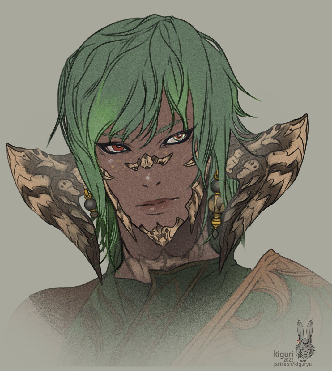 #FFXIV #ffxivaura  #FFXIVART 
Au Ra portrait commissions
Dragon boyos are the most challenging to draw, not because of complexity, but because how much i need to change their in game scale shape to look good in a drawing