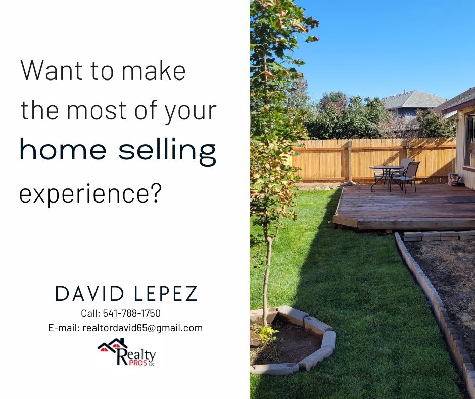 Take the First Step in Selling Your Home - Get Ready to List with Me Today!

David Lepez
📞541-788-1750
📧realtordavid65@gmail.com
#oregonrealestate #portlandrealestate #oregonrealtor #portlandrealtor #portlandoregon #oregonrealty #homesweethome #centraloregon