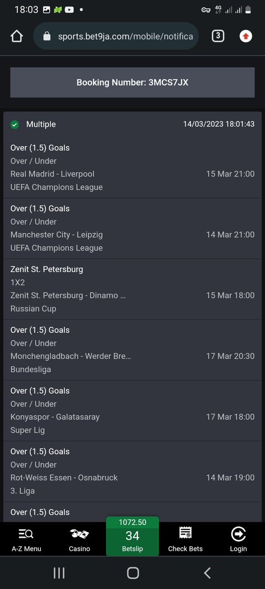 Bet9ja 1000 odds Edit as it pleases Good luck 🤞