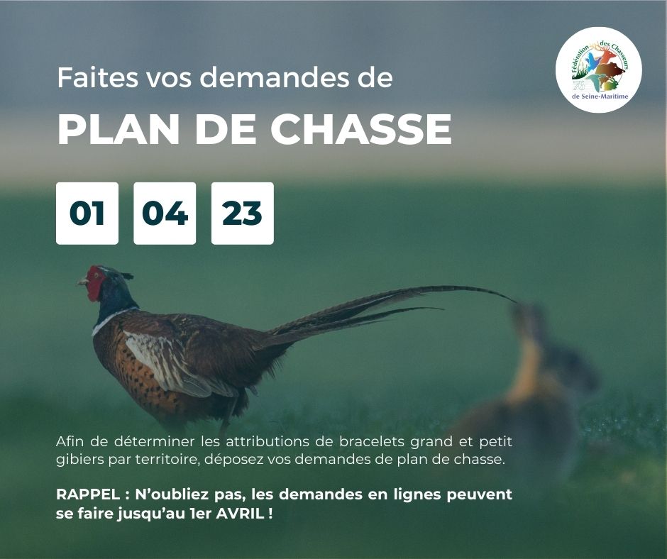 Pensez à faire vos demandes de plan de chasse ! 🦌

Le plan de chasse, est une décision préfectorale prise lors de la CDCFS. Il détermine le nombre d’animaux chassés sur un territoire donné pour garantir le renouvellement des populations. 🌳