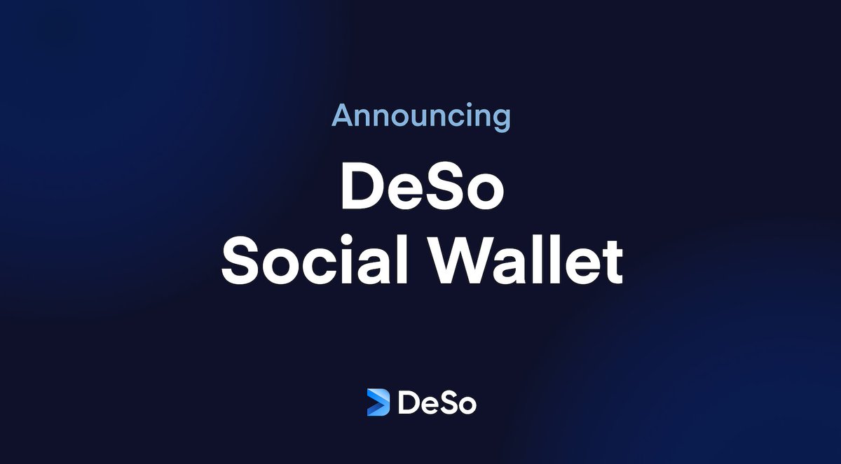 We are redefining the crypto wallet experience.

Say hello to the DeSo Social Wallet: tailor-made for decentralized social apps and mass adoption.

👉🏼 wallet.deso.com

Here's why it's a game-changer 🧵