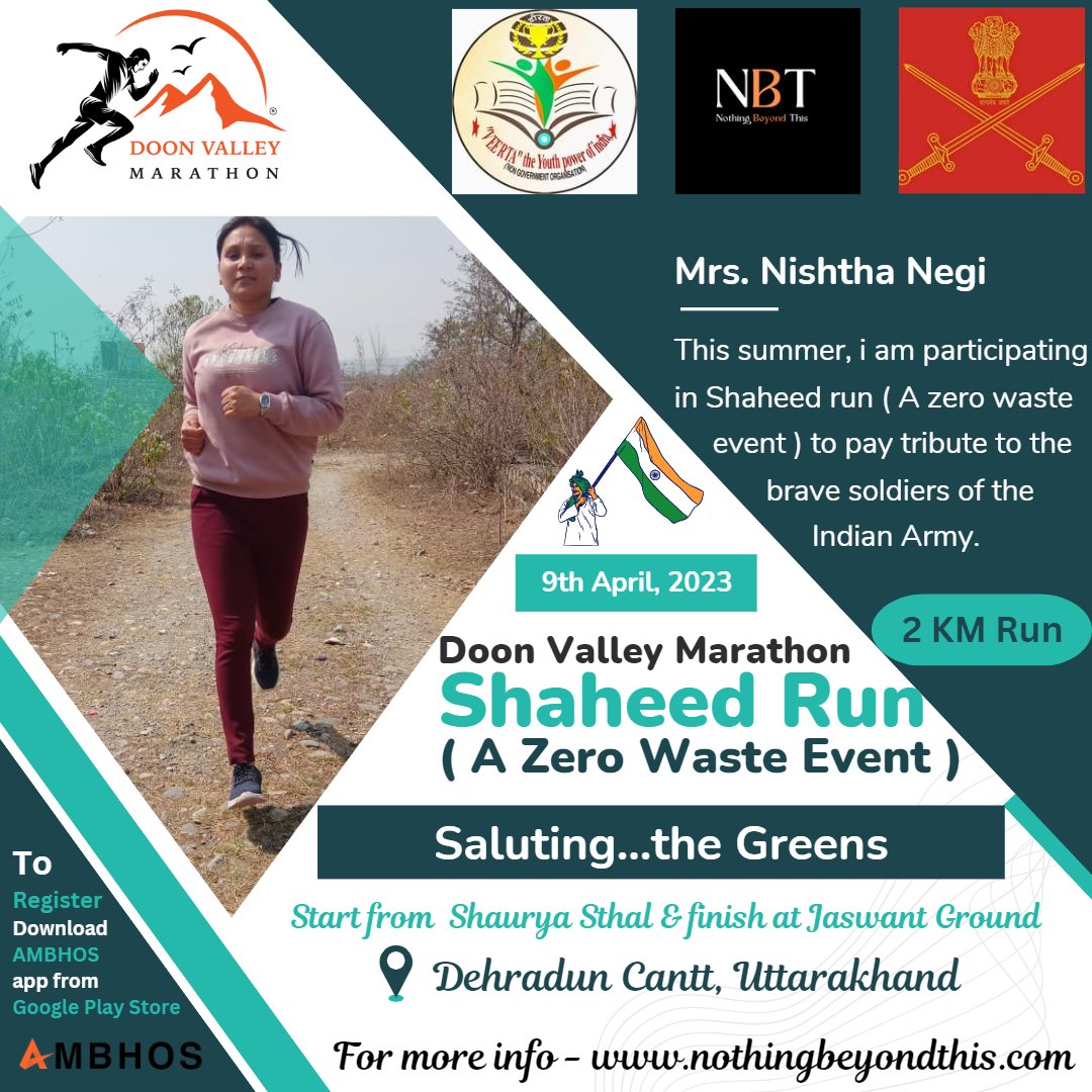 Unity_flame_run's tweet photo. Hello Everyone, I'm proud to be associated with the #ShaheedRun of NBT Marathon to pay tribute to brave soldiers of Indian Army.
Register now : https://t.co/LMDfocJbBF
Army personnel's discount : https://t.co/1VUCiQTwvV
Website : https://t.co/CsLXgNgnIA https://t.co/K1yRoTTt5k
