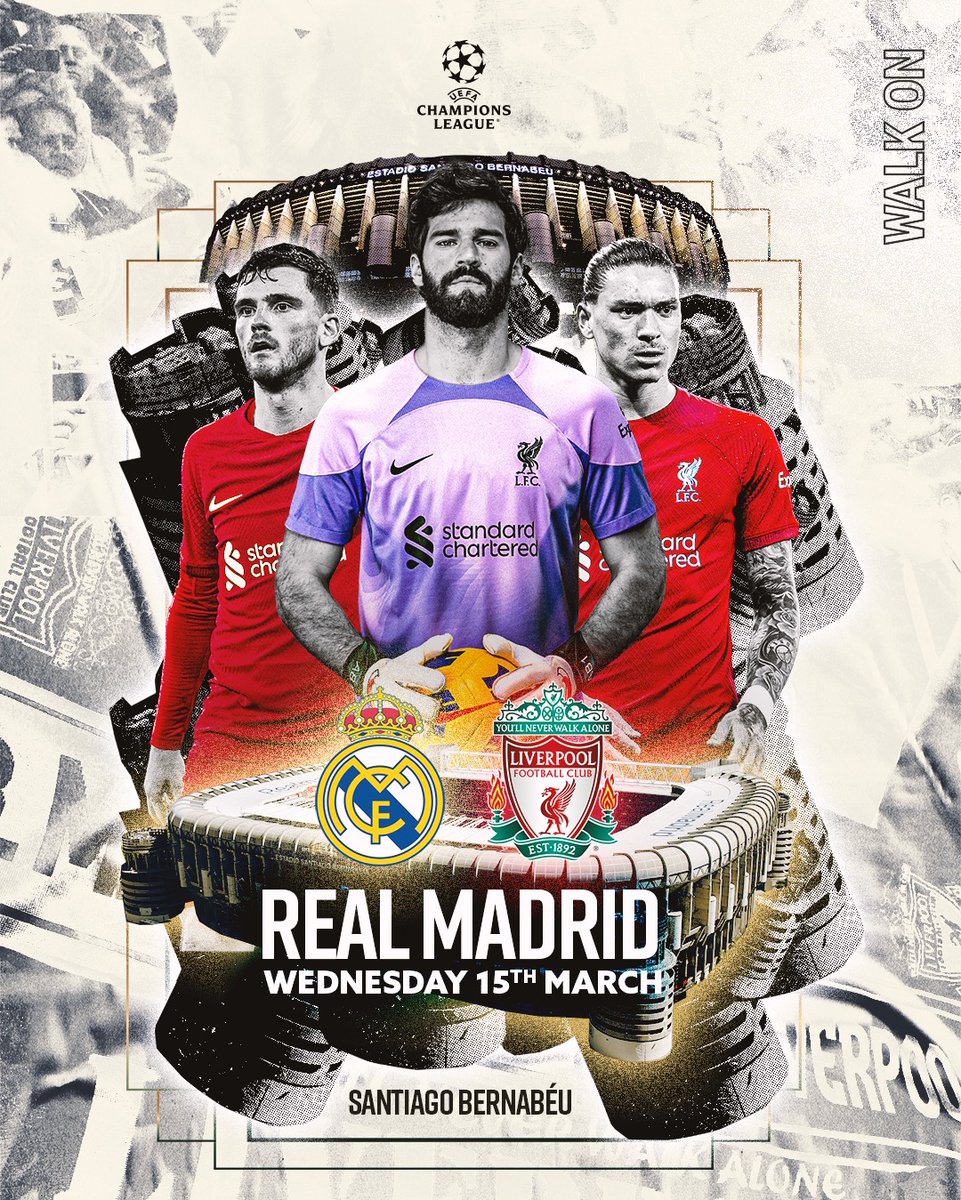 LFC's tweet image. ⚪ #UCL matchday in Madrid 🔴

#RMALIV | #WalkOn