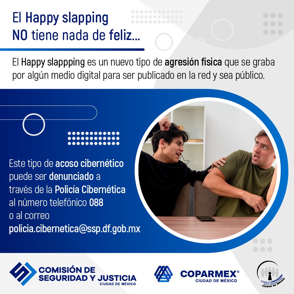 👮🏻‍♀️💻 ¡Ten cuidado con tus hijos! El #HappySlapping se presenta principalmente en jóvenes y adolescentes. 

#seguridad #justicia #bullying