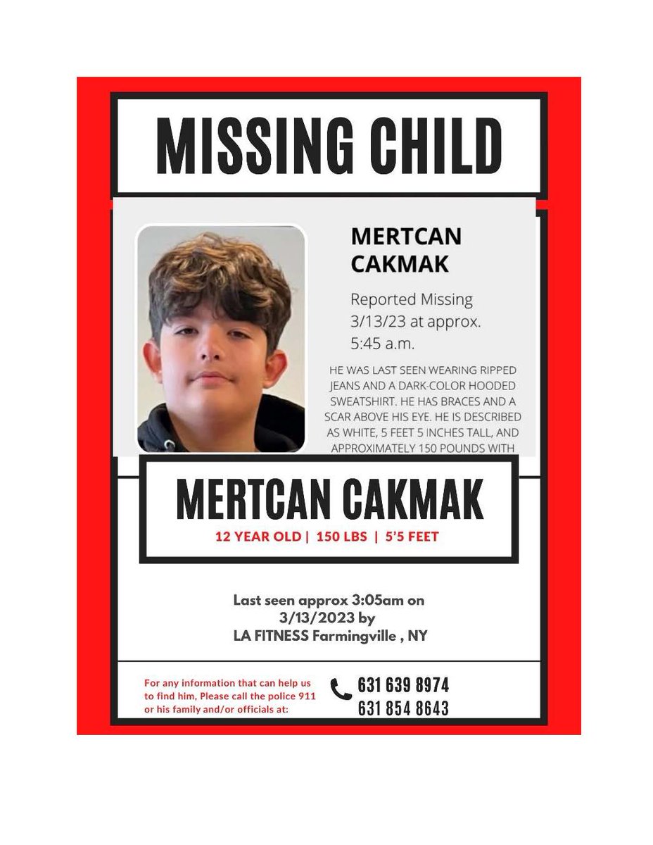 BBPSchools's tweet image. Please help us help our neighbors - If you have any information regarding the whereabouts of Mertcan C., a @SachemSchools  student, please contact the authorities immediately. #MissingChild #HelpNeeded #Mertcan @BBPSupt