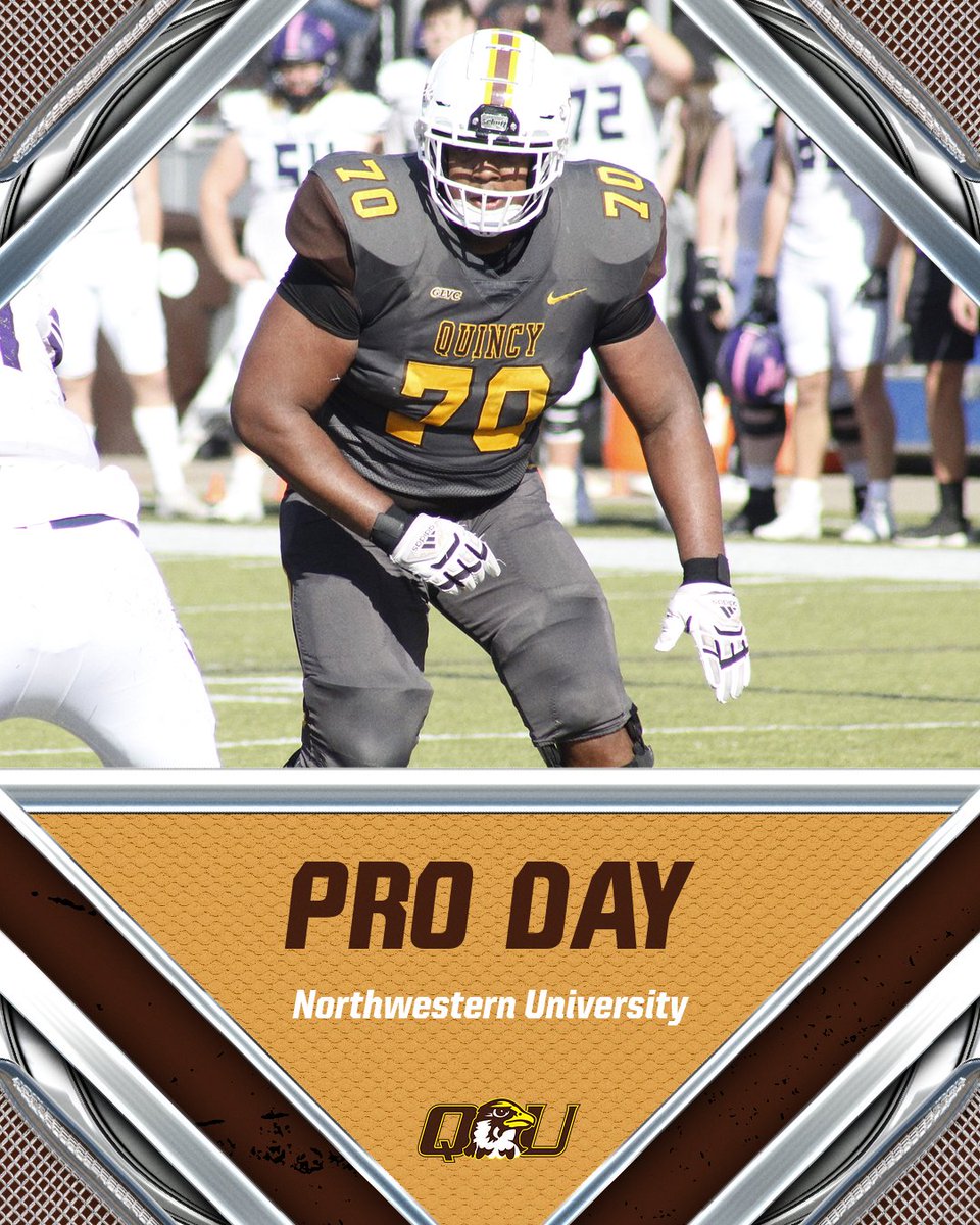 QUHawks's tweet photo. Good luck to @QUFootball's BJ Wilson during his pro day on the campus of Northwestern University!!

#PEWAV https://t.co/4MKrMRgSnF