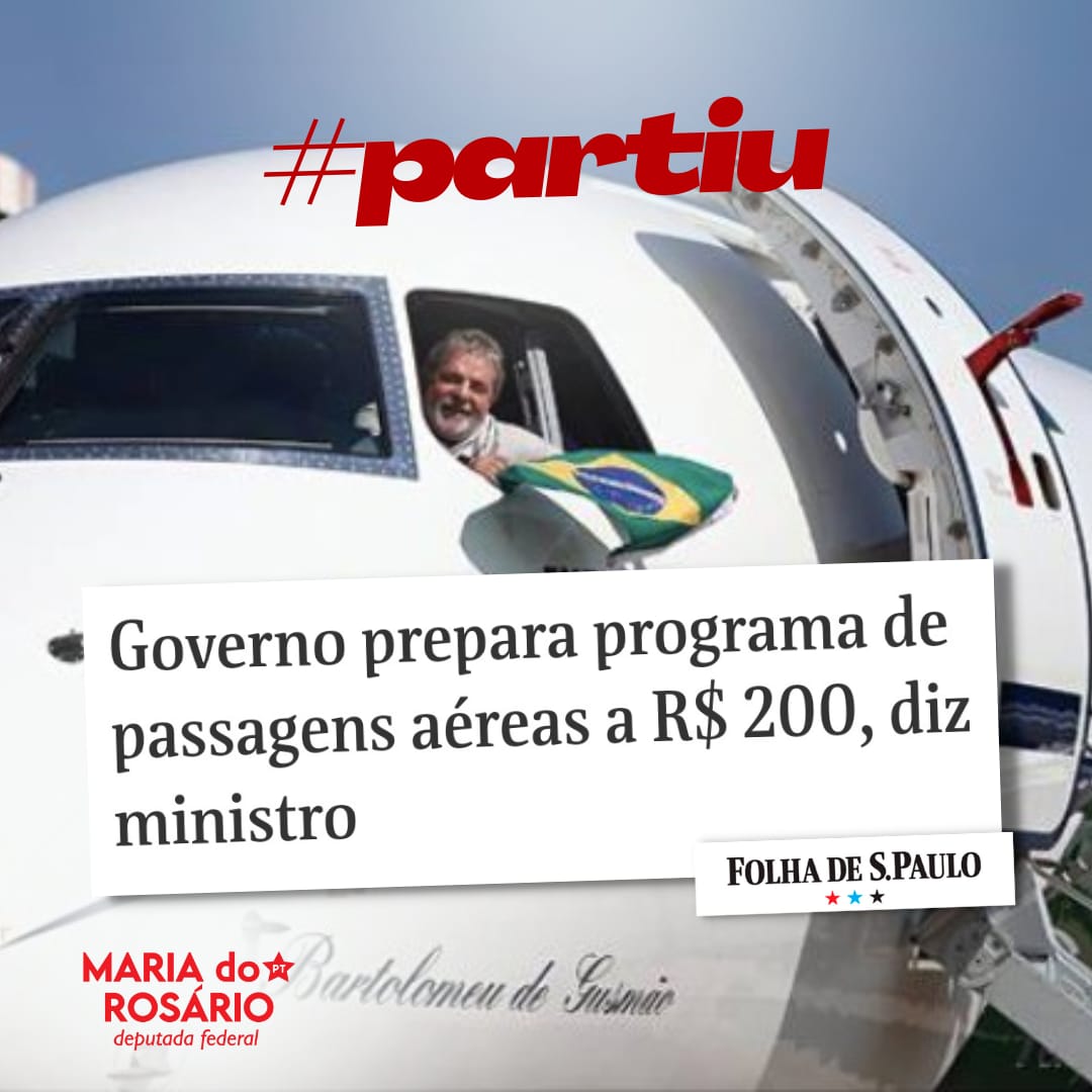 mariadorosario's tweet photo. Presidente @lulaoficial deve lançar o projeto Voa Brasil para q estudantes, aposentados, pensionistas e servidores públicos com renda mensal até R$6,8 mil viajem por R$200. São novas oportunidades p/ beneficiários, além de movimentar o setor e economia do Brasil. Partiu viajar?🛩️ https://t.co/yVm0PfAnC0