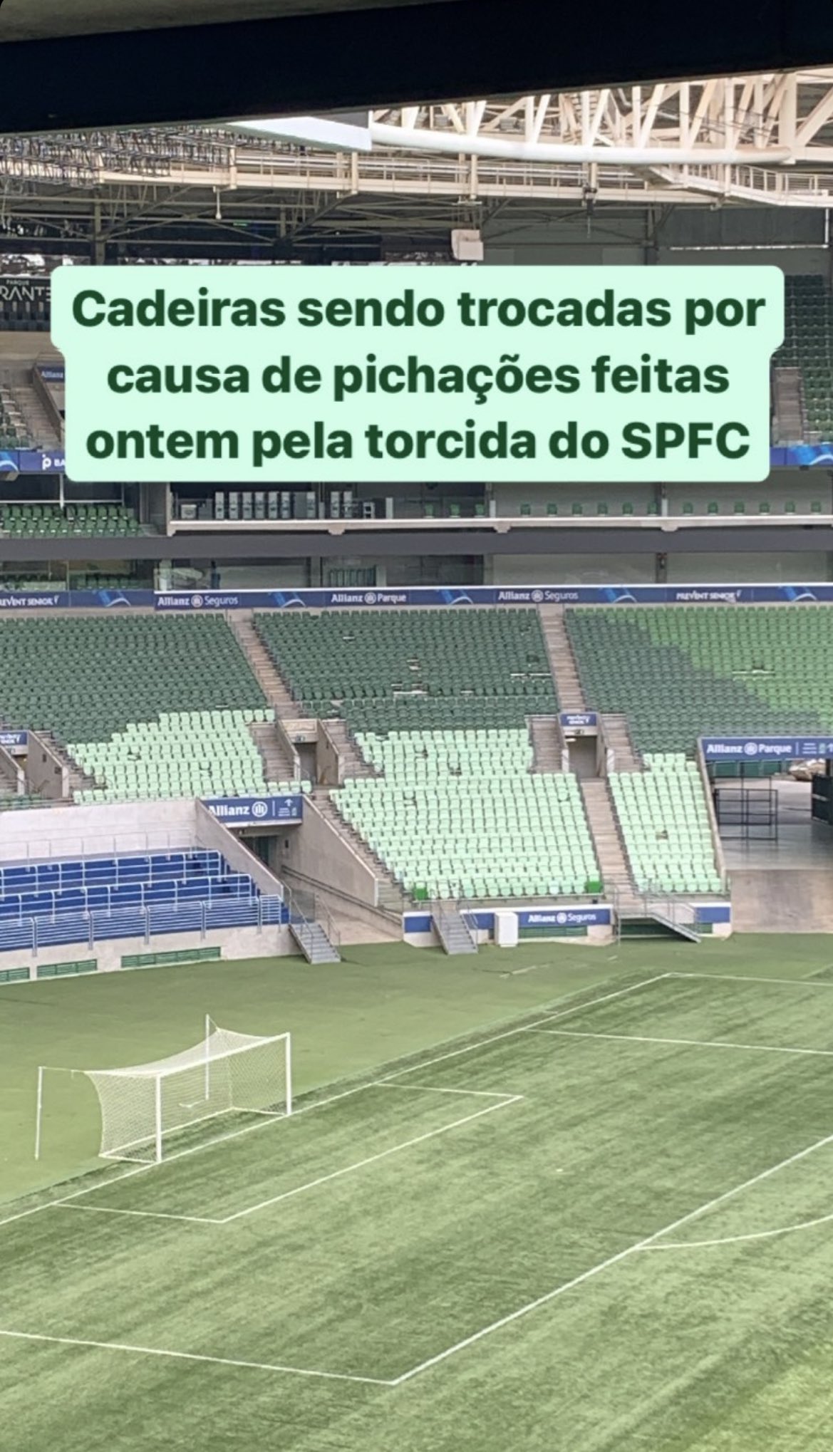 Amorim Podporco on X: Allianz Parque quase pronto para a final do Paulista.  Palco foi coberto por um pano verde.  / X