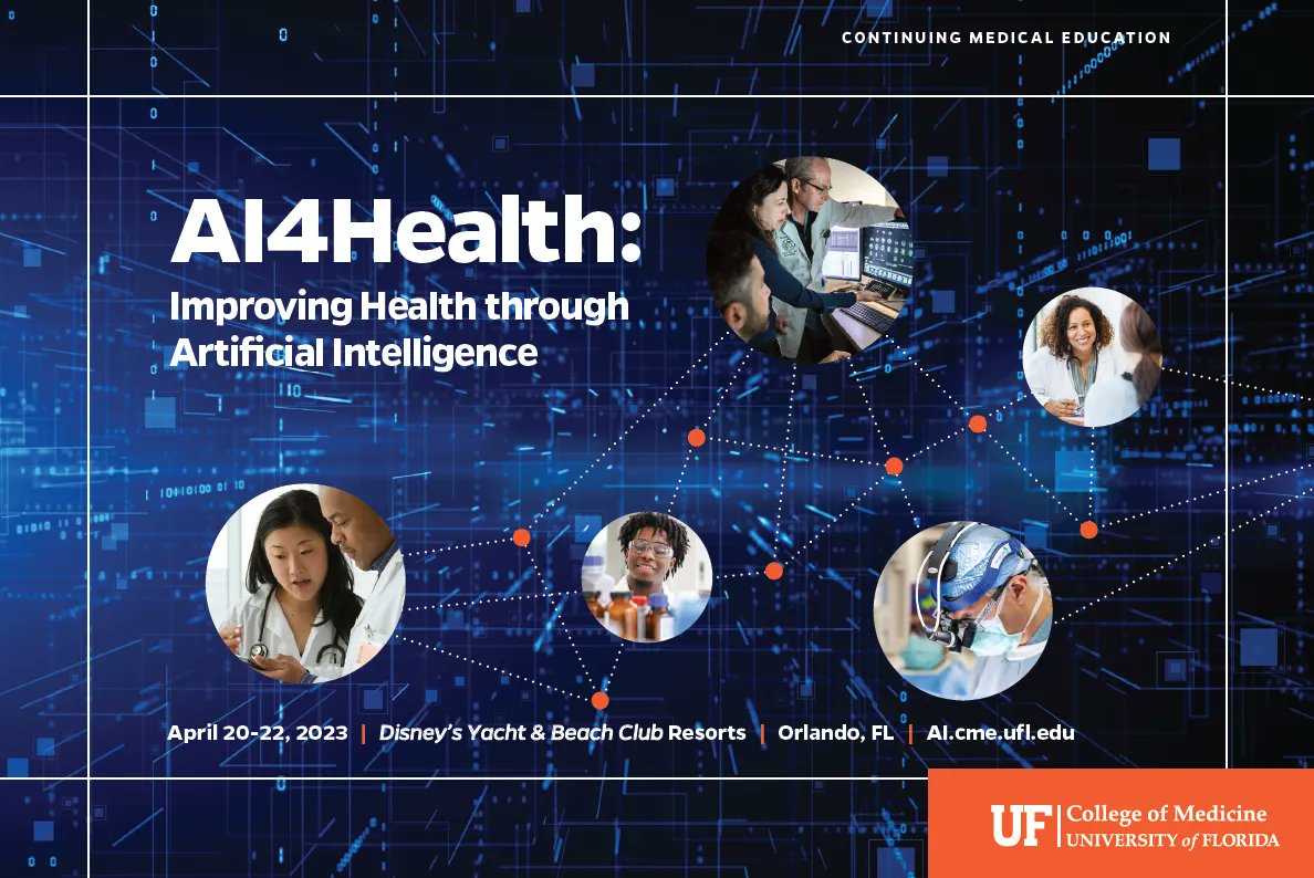 Florida Medical Association (@floridamedical) on Twitter photo Join <a href="/UFMedicine/">UF Medicine</a> for their inaugural AI4Health to explore how AI-enabled discoveries will change clinical practice and improve patients' health. Topics include the opportunities & challenges in merging human & artifical intelligence and more. Full agenda: buff.ly/3ZEA8MS Join <a href="/UFMedicine/">UF Medicine</a> for their inaugural AI4Health to explore how AI-enabled discoveries will change clinical practice and improve patients' health. Topics include the opportunities & challenges in merging human & artifical intelligence and more. Full agenda: buff.ly/3ZEA8MS