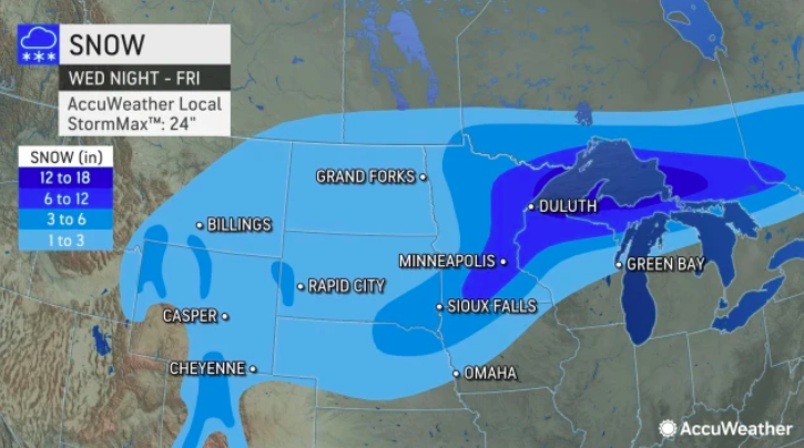 breakingweather's tweet photo. A multifaceted storm will pivot through the central United States from Thursday to Friday, producing travel-disrupting heavy snow over the northern tier and dangerous severe thunderstorms over parts of the southern Plains and lower Mississippi Valley. https://t.co/hHLOa0RHSS https://t.co/yHVgkMHG1k