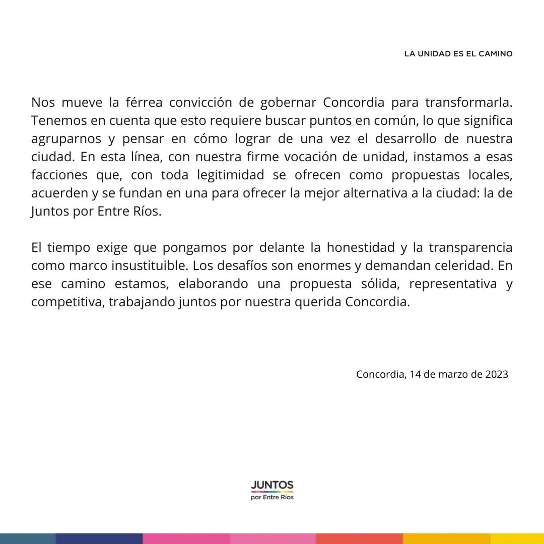 a_marcelolopez's tweet photo. LA UNIDAD ES EL CAMINO 💪🏽
#JuntosPorConcordia https://t.co/ePQrf9dLBQ