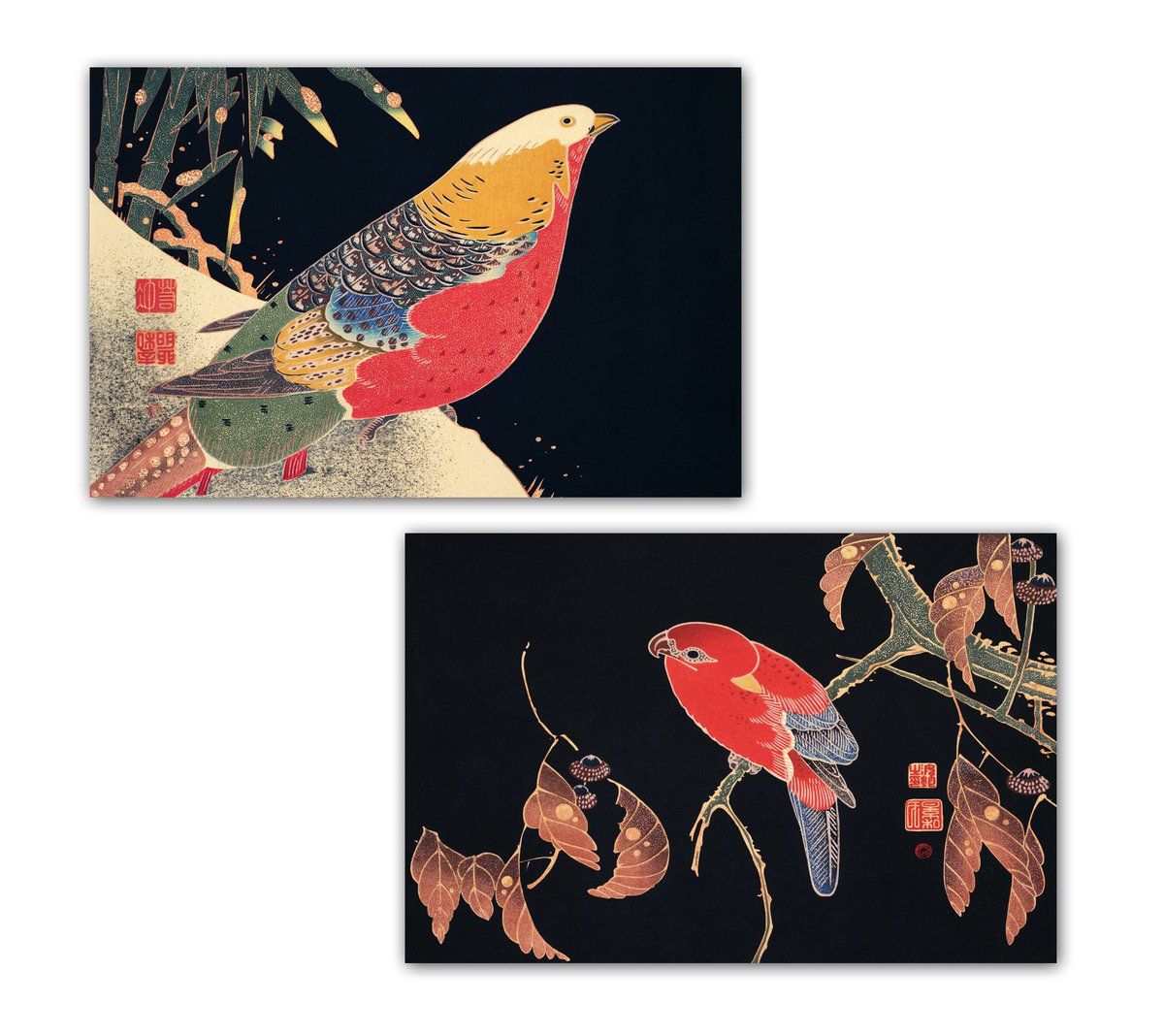 Japan Art Ito Jakuchu bird art print Japanese woodblock reproduction Red Parrot Print wall art Vintage bird painting print etsy.me/3TebnEE #unframed #bedroom #animal #horizontal #artreproduction #japaneseart #japanesebird #itojakuchu #japanesedecor
