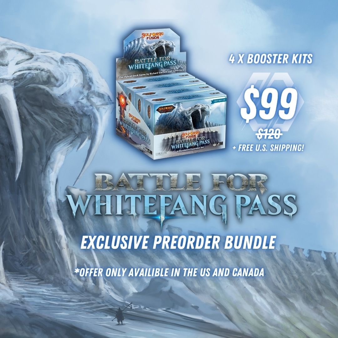 StoneBladeEnt's tweet photo. Solforge Fusion WhiteFang Pass exclusive preorder bundle now available on https://t.co/VqGTKikhYY
#solforgefusion #whitefangpass #cardgame #RichardGarfield #JustinGary https://t.co/14kdKvKNmy