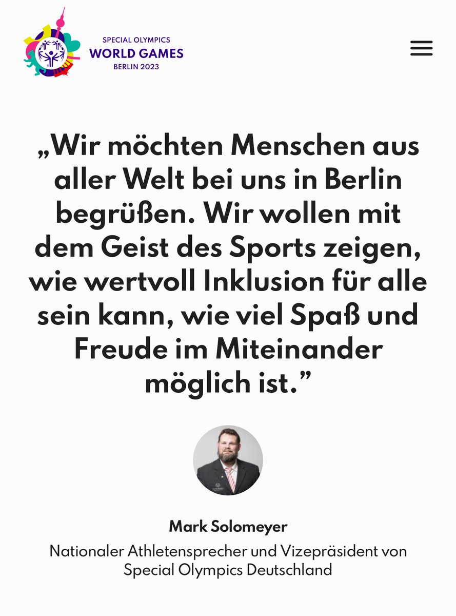 Am 17.06. beginnen die Special Olympics für Sportlerinnen und Sportler mit geistiger und mehrfacher Behinderung. Wer in Berlin ist, sollte hingehen. Denn Sportler halten zusammen. ✊🏼#nevernotrunning #unbeatabletogether @SOWG_Berlin2023