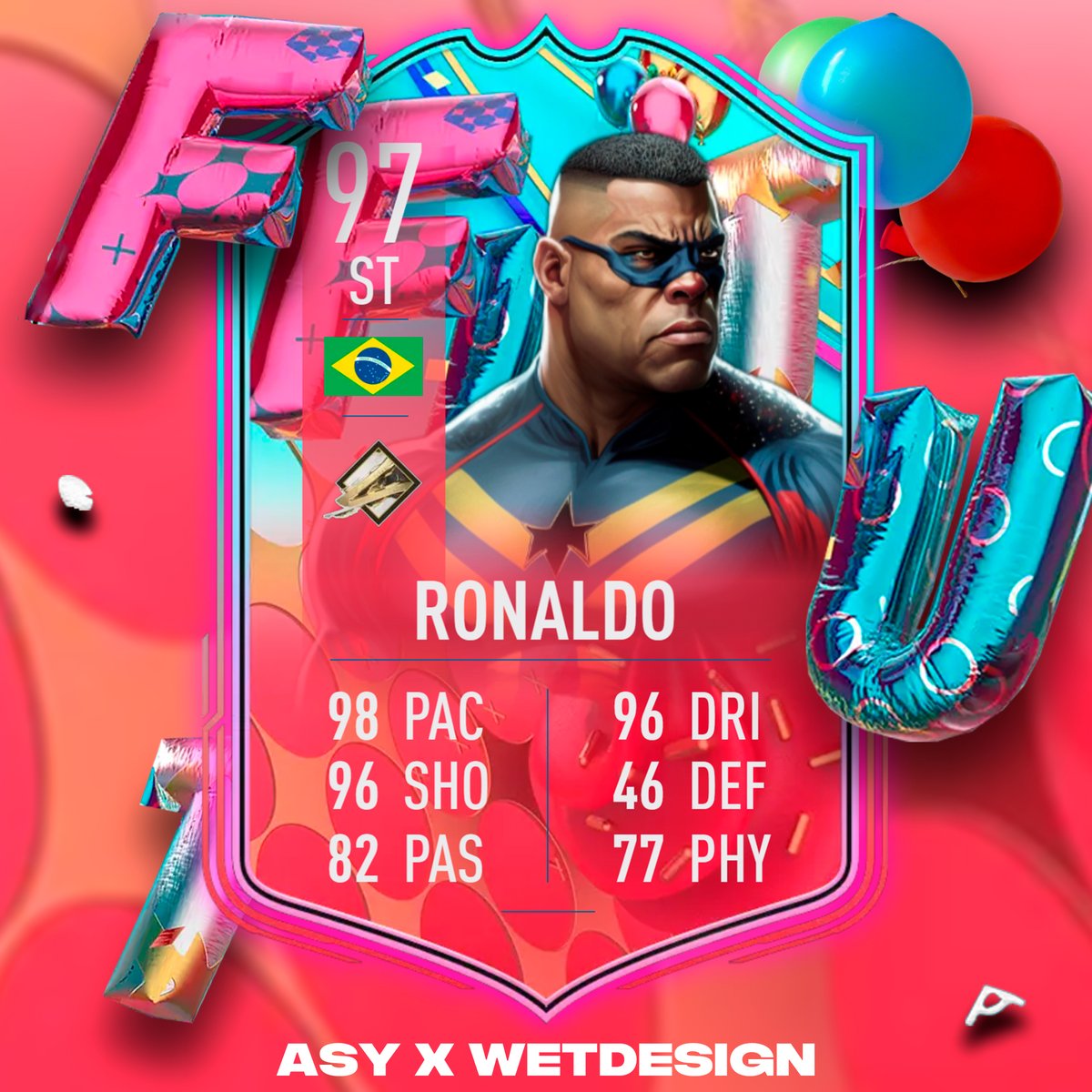 AsyFutTrader's tweet photo. 🇧🇷 BOOOOOOOOM - R9, Oh Wait...
 6⭐️Skills - 10⭐️ WF

Hold on ! Just my Wishlist , it's my Birthday... 🥳

Fut Birthday Icons Concept🥰
🐐 @WetDesignFUT 

Make sure you Follow for more ! 

#FIFAFUTBIRTHDAY #FIFA23 #FIFAICON #FIFAR9 https://t.co/MAlmMxpcW4
