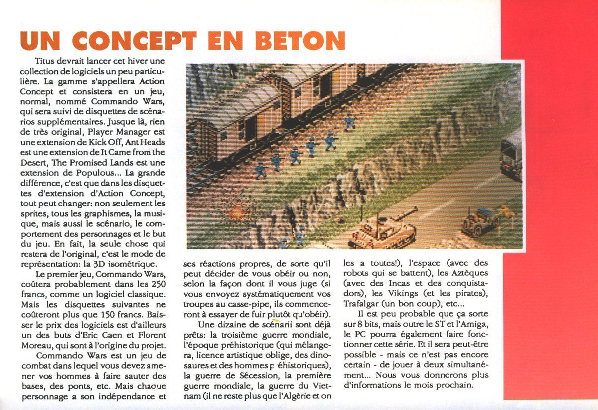 Gamrok's tweet photo. The pictures I posted in the previous message are from the French magazine Generation 4 (May, June, July 1990)
I also found this screenshot in Joystick magazine (June 1990)
🧵 3/
#ActionConcept #CommandoWar #TitusSoftware #RetroGaming #AtariST #Amiga #DOSGaming #IsometricGame https://t.co/WmblOkriEM