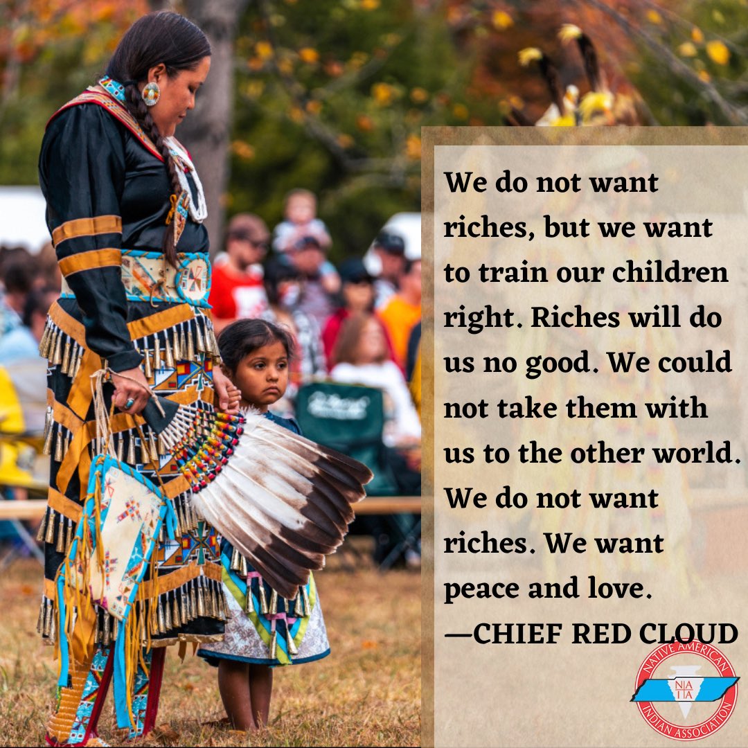 naiatn's tweet photo. “We do not want riches, but we want to train our children right. Riches will do us no good. We could not take them with us to the other world. We do not want riches. We want peace and love.”
—Chief Red Cloud - Sioux 

📷 Elliot Kiegelis Photography 

#naiatn #nativetn https://t.co/DvZfHX8oee