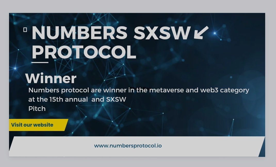 lordsgood's tweet photo. Congratulations to @numbersprotocol on winning the @sxsw Pitch 2023🎊

More wins to come , also congratulations to the hard work. 

#GenerativeAI #sxsw https://t.co/pC7iE9pTHZ