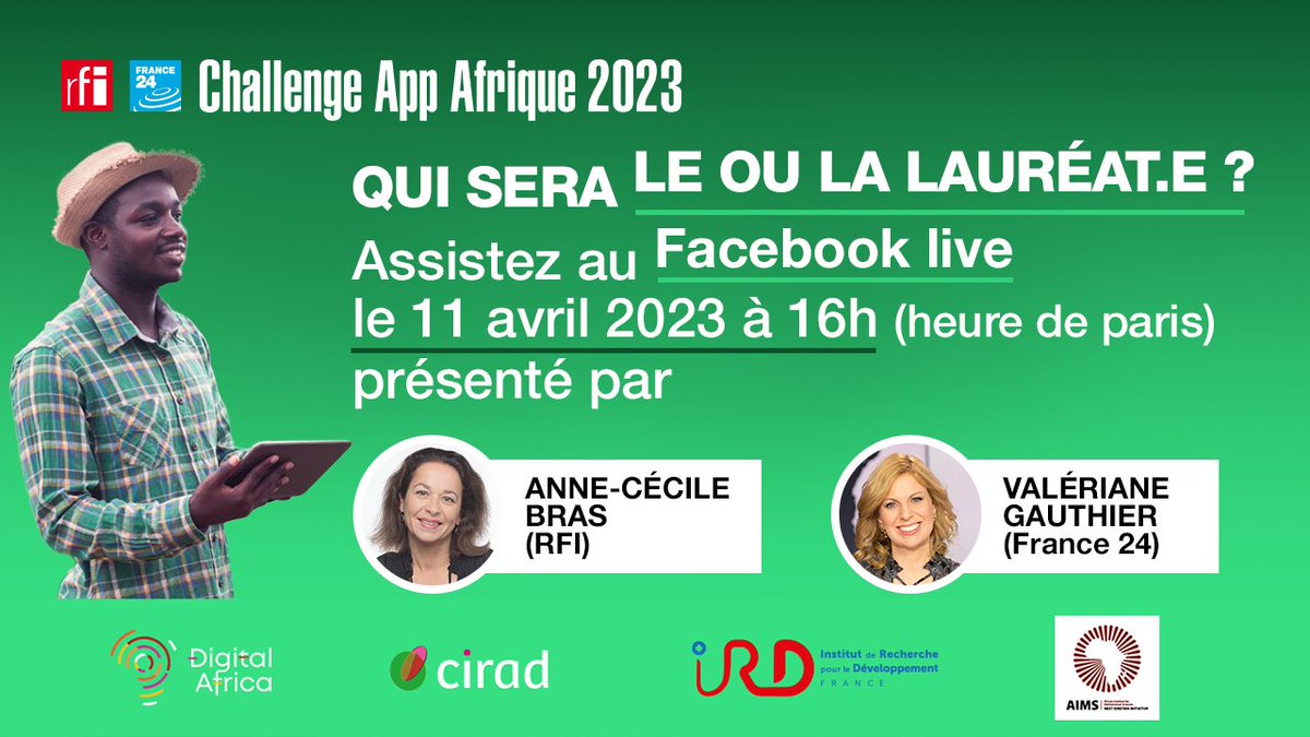 AppAfrique's tweet photo. Qui sera le/la lauréat.e de cette 7è édition ? 

Le jury a fait son choix. Le/la gagnant.e vous sera dévoilé.e très bientôt.

Retrouvez-nous en direct le 11 Avril à 16h sur les pages :
https://t.co/VYpS8HBluV 
https://t.co/U36OfP6ZXB 
https://t.co/2wzTG3asxT https://t.co/nXDGylYcji
