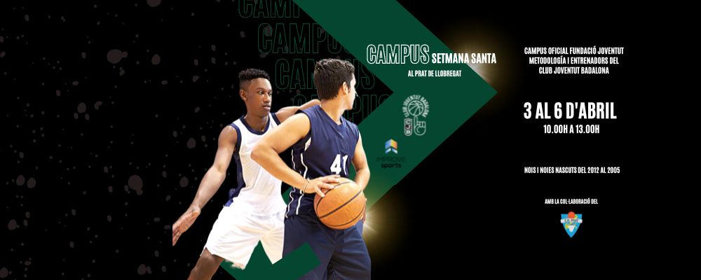 🟢⚫️Campus oficial CJB amb el nostre partner <a href="/improvebasket/">Improve Basketball</a>
 
📆 Del 3 a 6 d'abril. CEM Estruch-Pavelló Joan Busquets (El Prat de Llobregat)

🏀 Amb entrenadors i metodologia de la Penya 
 
⛹️‍♀️Per jugadors/es nascuts entre 2005 i 2012

ℹ️ bit.ly/3SM4LNv

#BadalonaÉsFutur