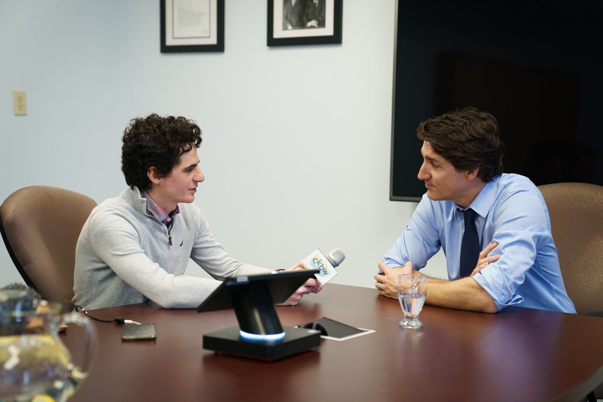 evanrtaylor's tweet photo. Had a chance to interview @JustinTrudeau after todays funding announcement at Michelin, interview will be airing in full on @ckbw following tonights regular newscast at 5:00 p.m. https://t.co/DS8l8OWZLB