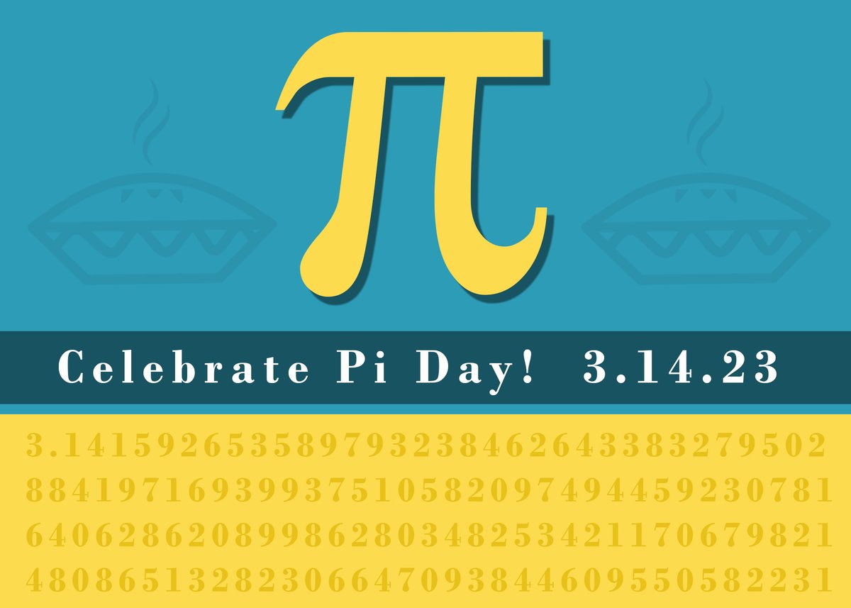 raSmithsocial's tweet image. Happy #PiDay! Pi, or 3.14, is the ratio of a circle’s circumference to its diameter, which is essential for calculations in math, engineering, construction, and more. This annual event began in 1988 to recognize the infinite number and help increase interest in math and science.