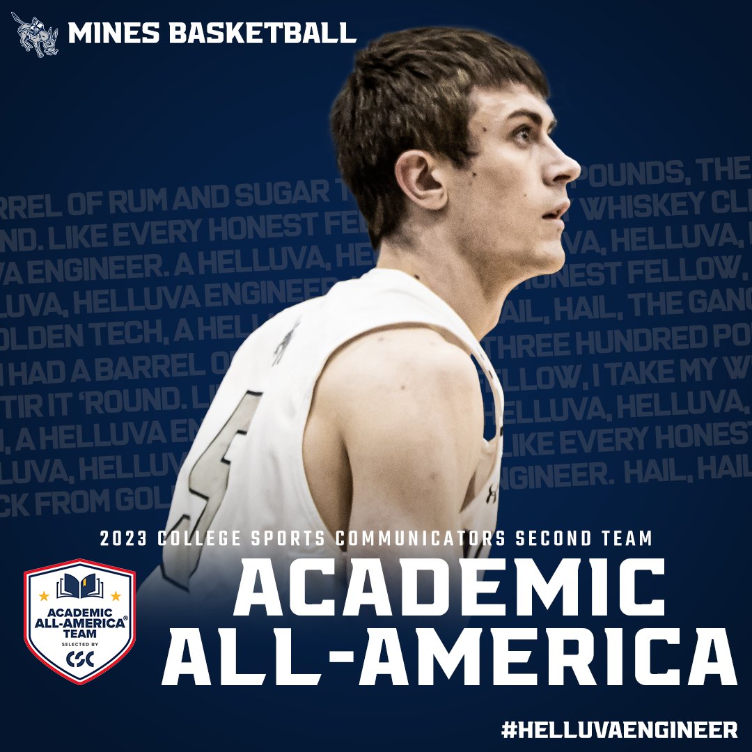 minesmbb's tweet image. 𝙎𝙀𝘾𝙊𝙉𝘿 𝙏𝙀𝘼𝙈 𝘼𝘾𝘼𝘿𝙀𝙈𝙄𝘾 𝘼𝙇𝙇-𝘼𝙈𝙀𝙍𝙄𝘾𝘼

⚒ RMAC Academic Player of the Year
⚒ First Team Academic All-RMAC
⚒ 13.4 PPG
⚒ .510 FG%/.413 3FG%

Make it three consecutive years for Brendan Sullivan being named  Academic All-America®

📰
minesathletics.com/news/2023/3/14…