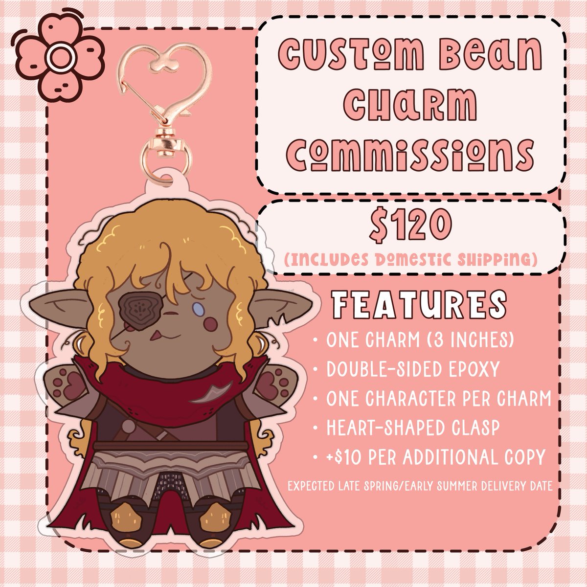 Flossflowers's tweet photo. I will be opening some charm commissions 3/15 @ 12 CST! I'll leave the form open for 24 hours, and contact the people I choose shortly after.

Physical commissions are my favorite and I'm really excited to bring these back finally.
As always, thank you so much for the support!💗 https://t.co/WW4FBY975U