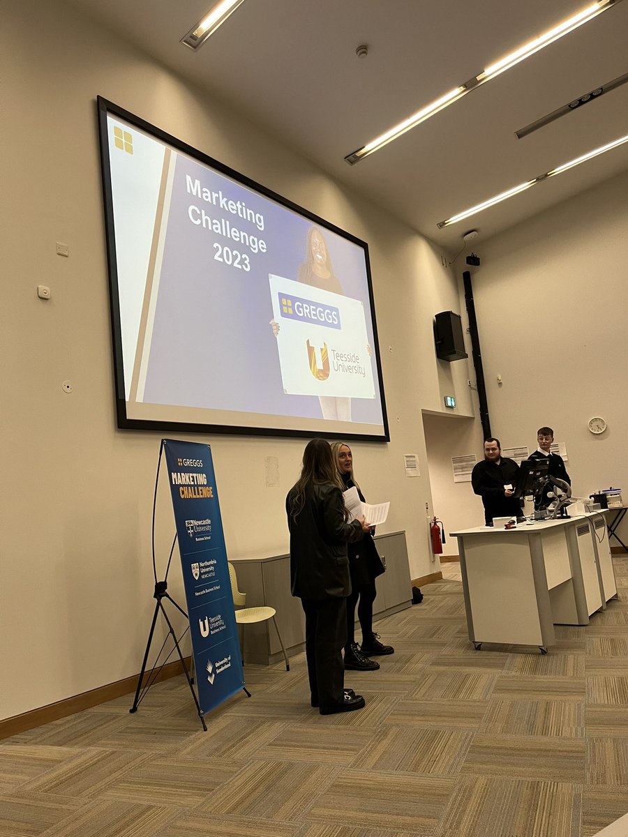 MonikaKFoster's tweet photo. How great to experience the latest in Marketing from industry experts and students at today’s Greggs Marketing Challenge taking place at @NorthumbriaUni. Well done all! https://t.co/klmgnRSaTI