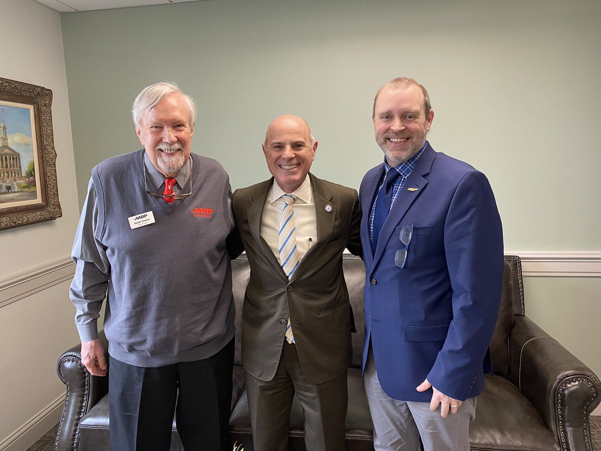 AARPTN's tweet photo. It was great to meet Rep. Gino Bulso for his support for several important bills to fight unfair service agreements and create a TBI call center. #TNDOTH https://t.co/DL3dNwJKLm