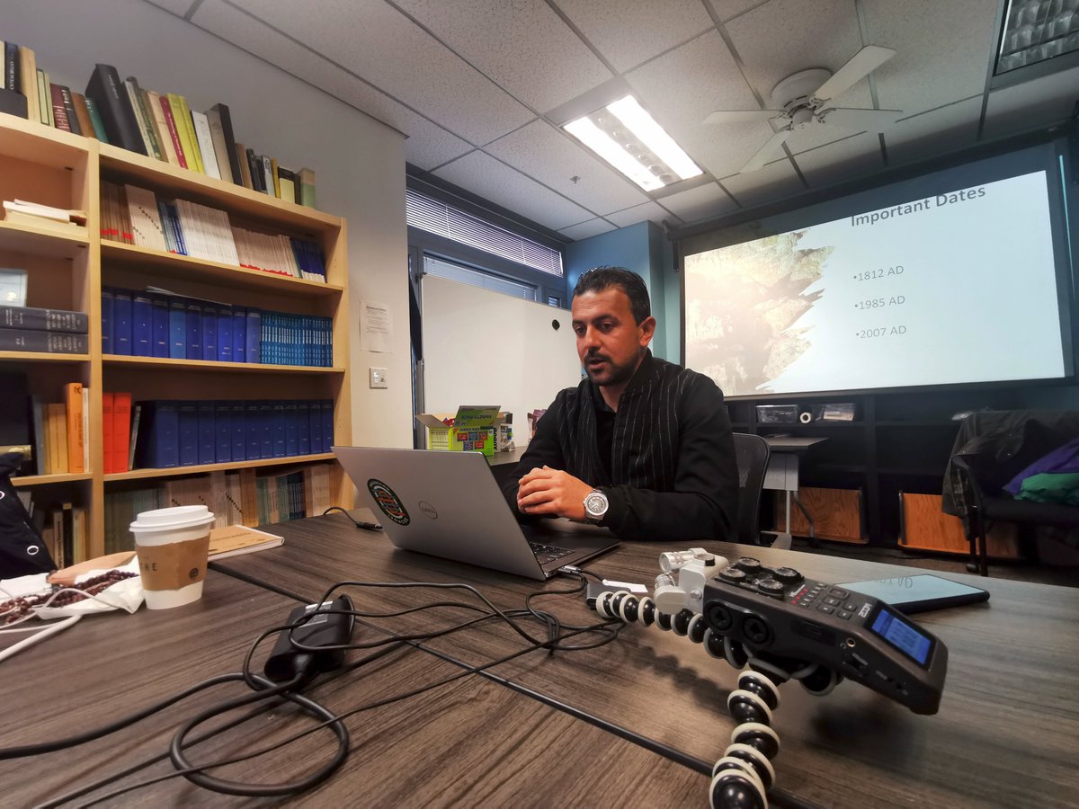 Taher Falahat sharing about the incredible and disappearing intangible practices in #Petra #Jordan. Most of the practices in #Petra were conducted by women, e.g 'Um el Ghaith' which involved songs to ask for rain. #preservinglegaciesproject #heritageadaptstoclimate