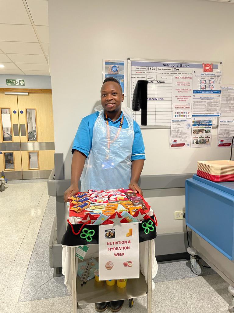 Getting stuck into national hydration and nutrition week on ACCU. Our wonderful house keeper brining some joy to patients.