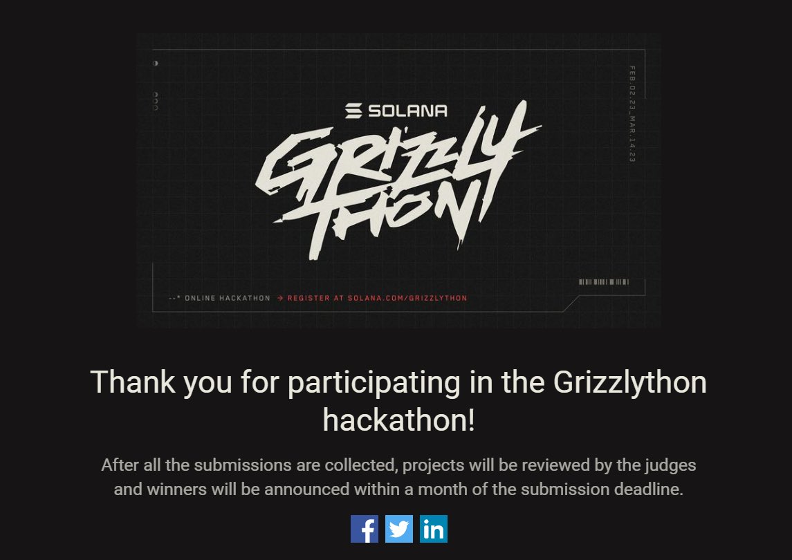 The first milestone is done! #GRIZZLYTHON 

@SuperteamDAO <a href="/SuperteamTR/">Superteam Turkey 🇹🇷</a>