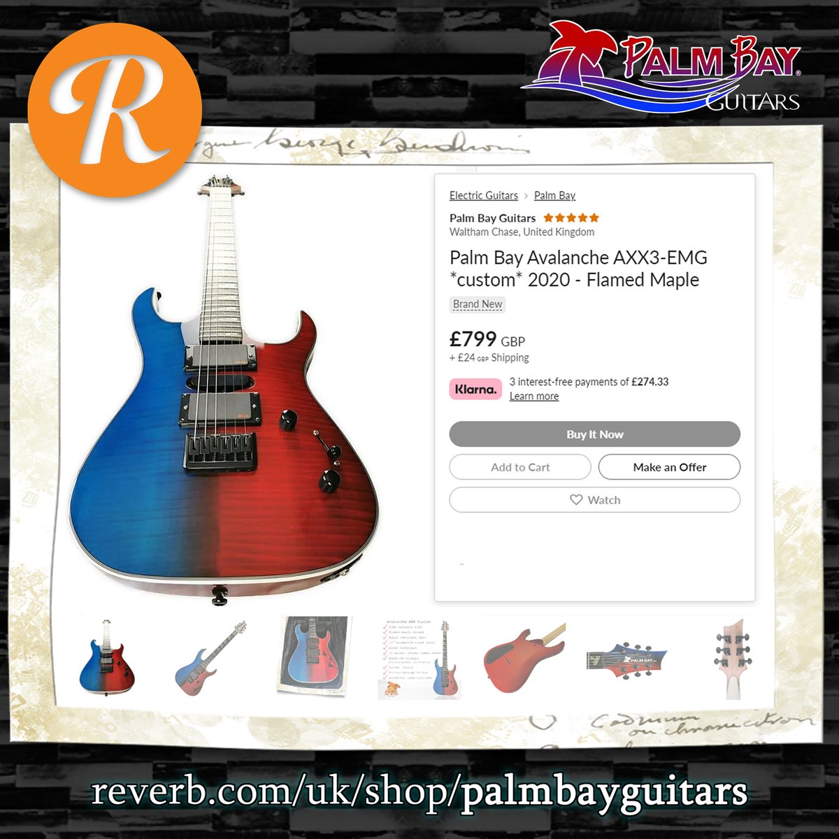 PalmBayGuitars's tweet photo. Palm Bay - Avalanche custom AXX3-EMG
💥last one💥
https://t.co/JeP4UMW9GC
#electricguitar #guitarsale #humbuckers #customguitar #flamedmaple #emgpickups https://t.co/MALcVYLFKi