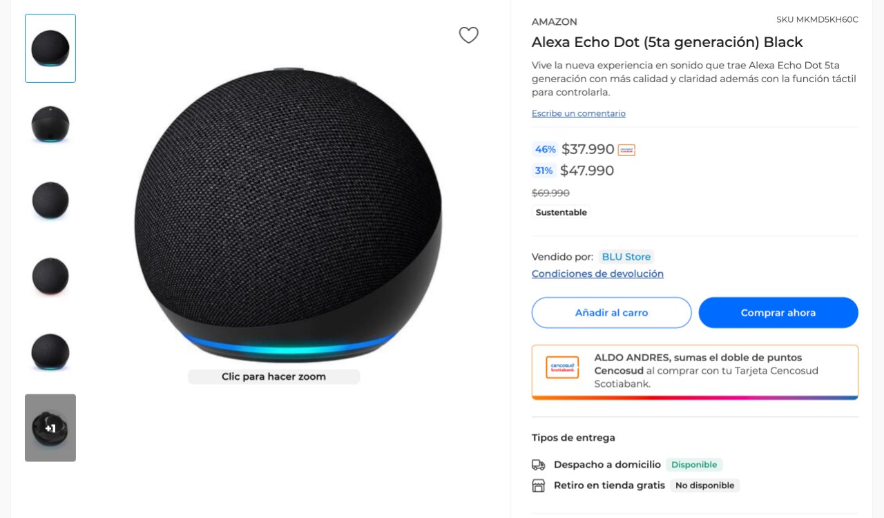 Knasta Chile Ofertas Reales on X:  Alexa Echo Dot 5