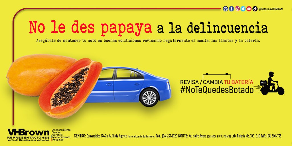 BateriasVHBROWN's tweet photo. No te quedes botado en el camino mantén tu vehículo en buen estado

#MantenimientoPreventivo #PrevencionVial #NoTeQuedesBotado #Batería 
#VHBROWN https://t.co/RcrlwAG87o