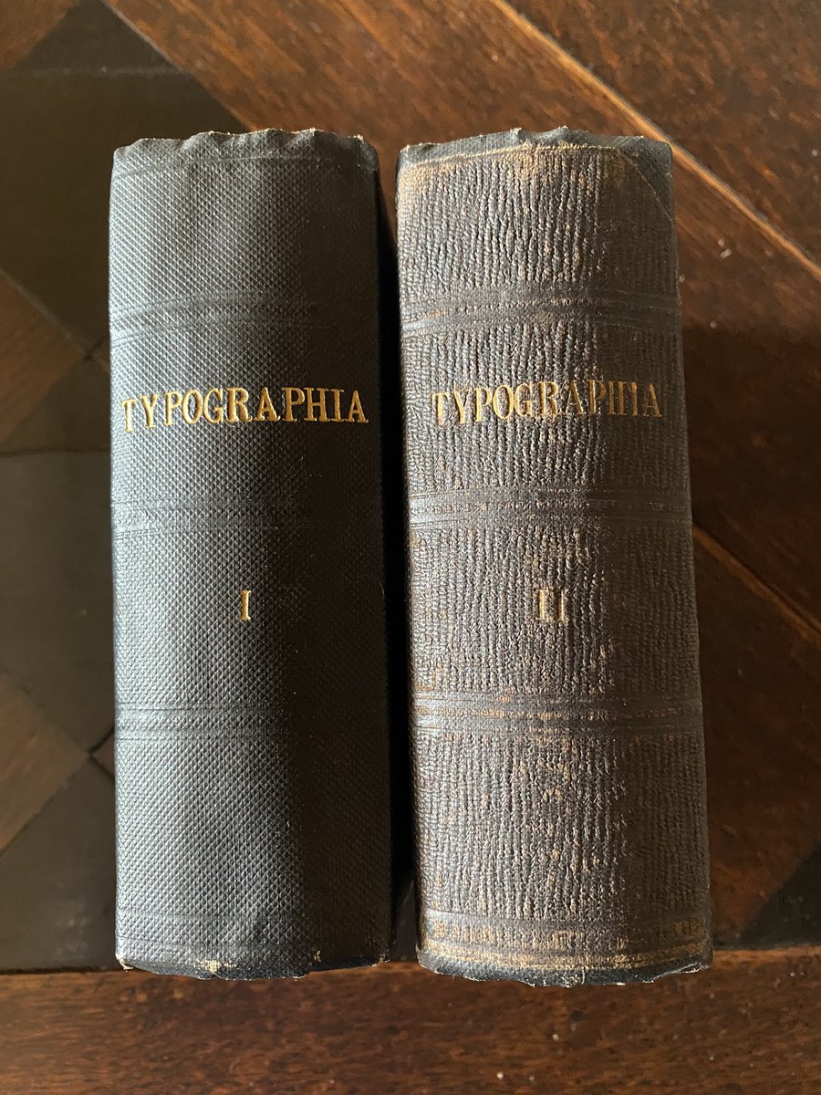 StephKimbro's tweet photo. And I thought printing 4-up was going to be a challenge. 

Typographia, or the Printers’ Instructor…with an elucidation of every subject connected with the art, by J. Johnson, 1824, two volumes. 
#printing #bookhistory #typography https://t.co/ollDZP7ci6