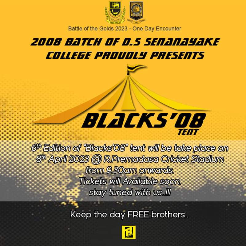 DSSC2008's tweet photo. Battle of the Golds 2023 - One day Encounter..!

DS 💛🖤💛 vs Mahanama 💛🖤🤍

#BOG23 #Blacks08 https://t.co/NEjVUXW3BN