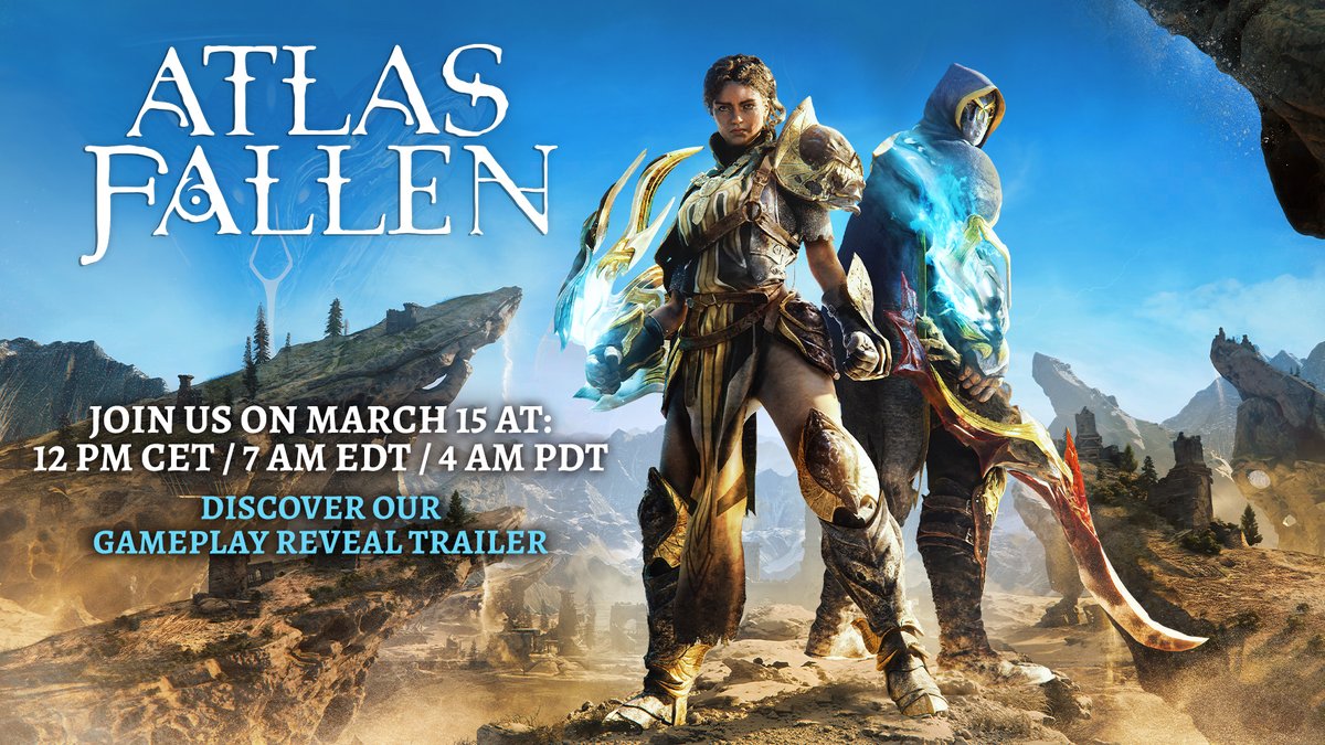 You've been heard... A first look at #AtlasFallen's gameplay is on its way.

Tune in on March 15 at 12 PM CET / 7 AM EDT / 4 AM PDT on our YouTube Premiere: youtube.com/watch?v=2aQ02f…