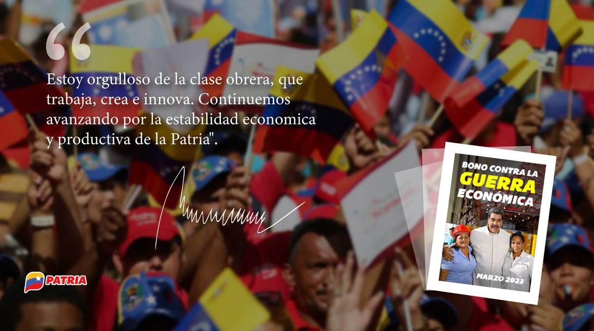 CarnetDLaPatria's tweet photo. #ATENCIÓN|| Inicia la entrega del #BonoContraLaGuerraEconómica, enviado por nuestro Presidente @NicolasMaduro, a través de la #PlataformaPatria, como parte de los esfuerzos para proteger al pueblo del bloqueo imperial.

#ChávezAntiimperialista #14Mar https://t.co/TaBrYeSWsc