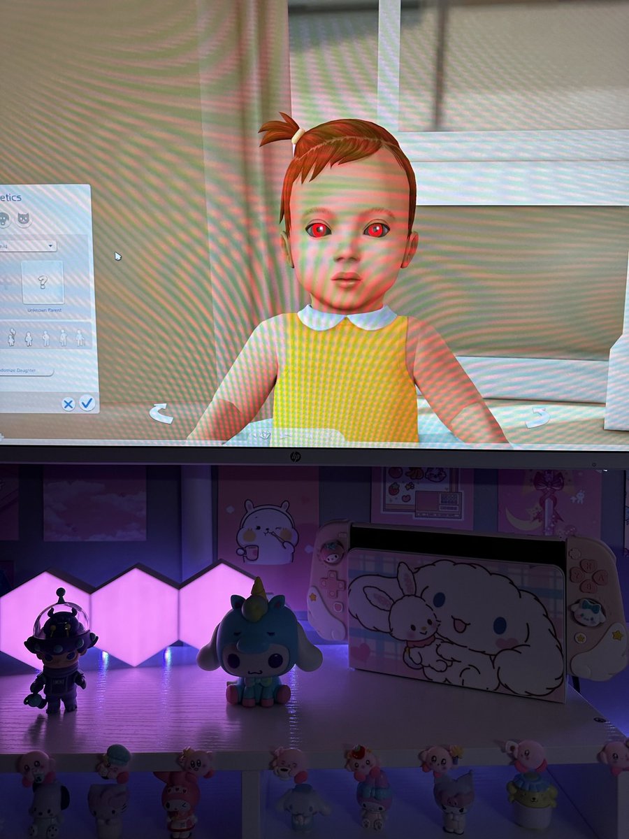 Well then. 😂😂 . Not sure what cc is causing this, I’ve taken all the default eyes out and everything else works fine so far. Maybe I was destined to have a demon baby 😆