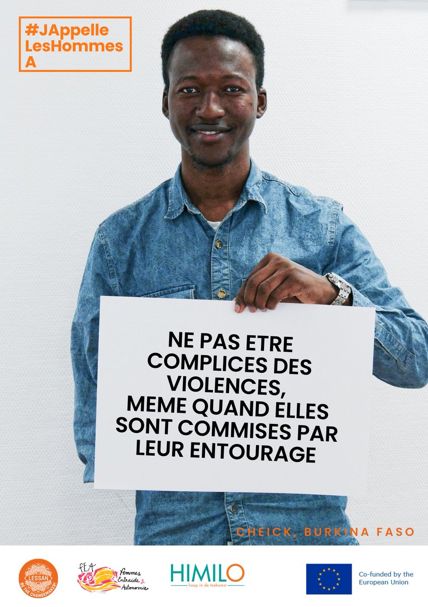FEA_Association's tweet photo. Pour Cheick, briser le silence et ne plus être complice sont des actions essentielles afin de mettre FIN aux violences conjugales. Et vous, que proposez-vous ? ✊✋🏽
Rejoignez la campagne #CallAllMenTo #JAppelleLesHommesA et postez vos photos et vos msgeafin de mettre fin aux #VBG https://t.co/C9ZuGKtjZt