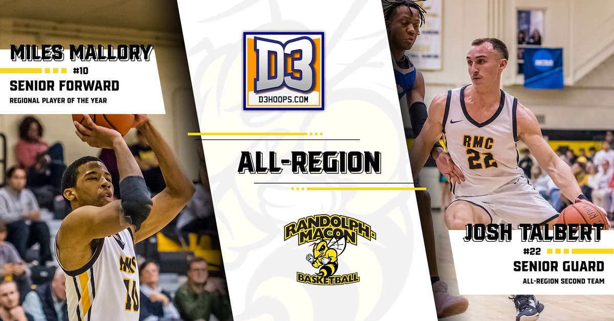 RMCathletics's tweet photo. Miles Mallory of @RMCHoops is Regional Player of the Year &amp; Josh Talbert is All-Region Second Team by @d3hoops .  https://t.co/apQLCmtgIB https://t.co/sCQeG1bGdT