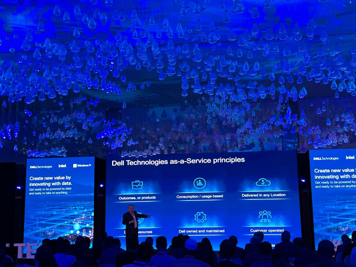 #DellTech's Regional Director, APEX and multicloud, Ihab El Ghazzawi presenting Dell APEX and as-a-Service offerings and principles to boost your organization's performance beyond your wildest expectations at #InnovateWithDataSummit #Qatar! @Dalia_Re