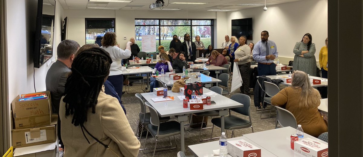 WoodsCoaching's tweet photo. Debriefing magnet school visits w/ Cumberland County Schools reflecting on promising practices &amp; #STEM @RTI_Education #STARwardstem #PBL https://t.co/FtccW2H9Vr