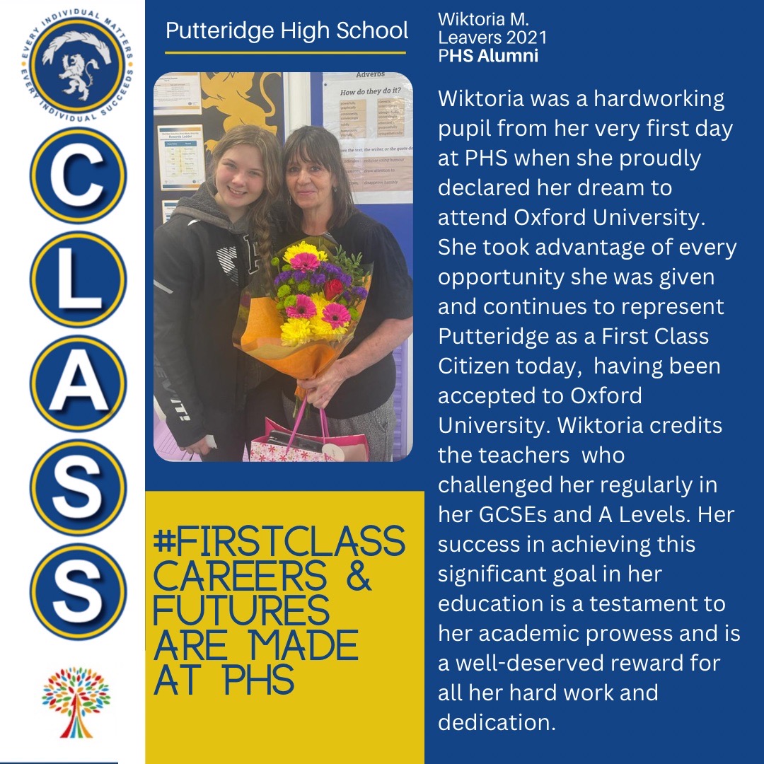 PutteridgeHighSchool (@putteridgehsch) on Twitter photo Congratulations to Wiktoria, an outstanding and dedicated student, on her acceptance to <a href="/UniofOxford/">University of Oxford</a> ! We are honored to have played a role in your journey & thrilled to see your hard work pay off. #PutteridgeProud #OxfordBound #FirstCLASS @DavidGraham_PHS <a href="/ChilternLT/">Chiltern Learning Trust</a> Congratulations to Wiktoria, an outstanding and dedicated student, on her acceptance to <a href="/UniofOxford/">University of Oxford</a> ! We are honored to have played a role in your journey & thrilled to see your hard work pay off. #PutteridgeProud #OxfordBound #FirstCLASS @DavidGraham_PHS <a href="/ChilternLT/">Chiltern Learning Trust</a>