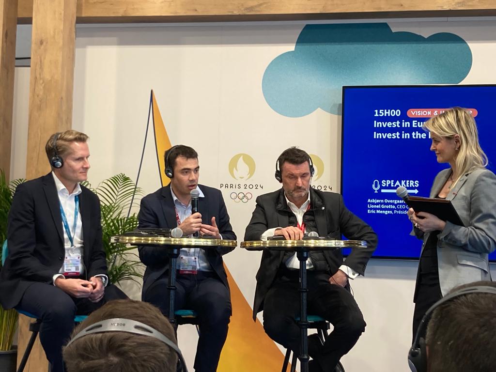ChooseParisReg's tweet photo. #MIPIM2023 #GrandParis | .@lgrotto est intervenu à la table ronde "Invest in Europe, invest in the New World" avec Asbjørn Overgaard Christiansen, @menges_eric, @CcilMaisonneuve ➡️ Croissance durable et qualité de vie, attraction des investisseurs et talents #ChooseEurope https://t.co/U6rrHDJE3v