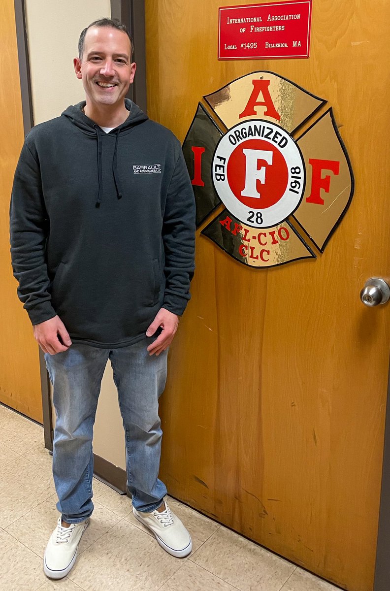 Proudly wearing the <a href="/BarraultLaw/">Barrault and Associates</a> swag in #Billerica. <a href="/LeahBarrault/">Leah Marie Barrault Esq.</a> has been representing our interests as long as we can remember. Her team has become a part of our organization &amp; have undoubtedly made us better labor leaders! 💪🏽🚒⚖️