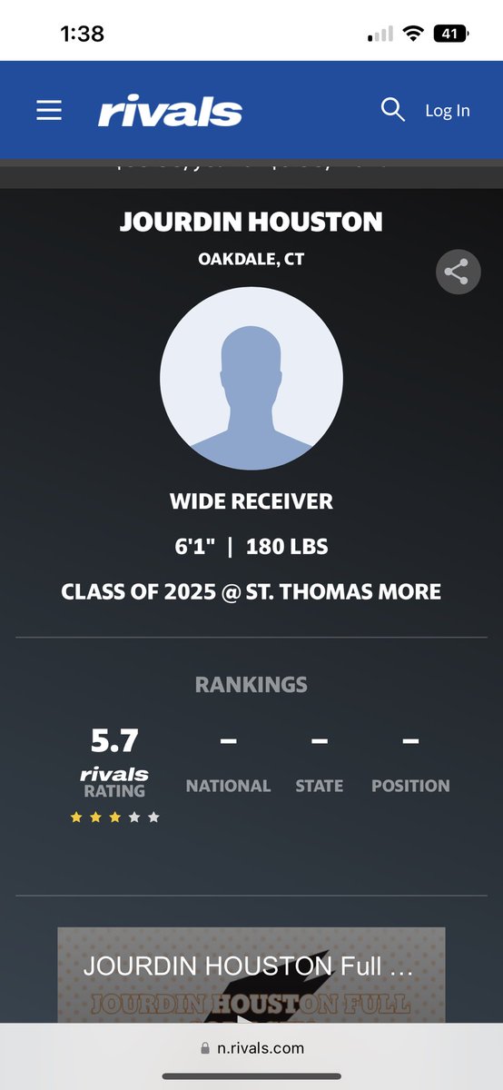 HoustonJourdin's tweet photo. Very thankful to be a 3🌟 on @Rivals @alexgleitman @Coach_Ander5on https://t.co/3Hxj3aaKxS