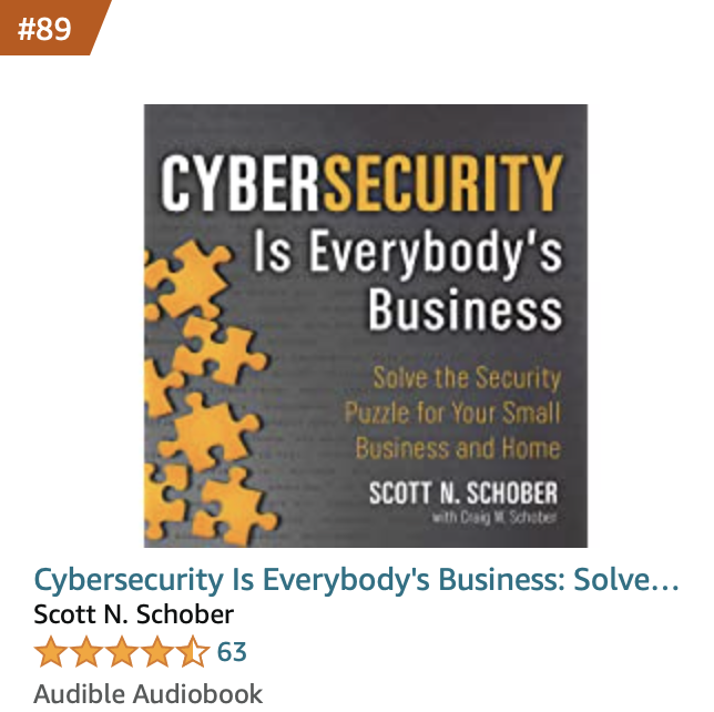 ScottBVS's tweet photo. Take a listen… Amazon TOP 100 #89 in Computer Security &amp; Encryption     https://t.co/PoBdoE1MAZ

#Top100 #BestSeller #books #Cybersecurity #SmallBiz #reading #cybercrime #Amazon

@hackedagainbook @seniorcyber @BVSystems https://t.co/LnVosCE5CB
